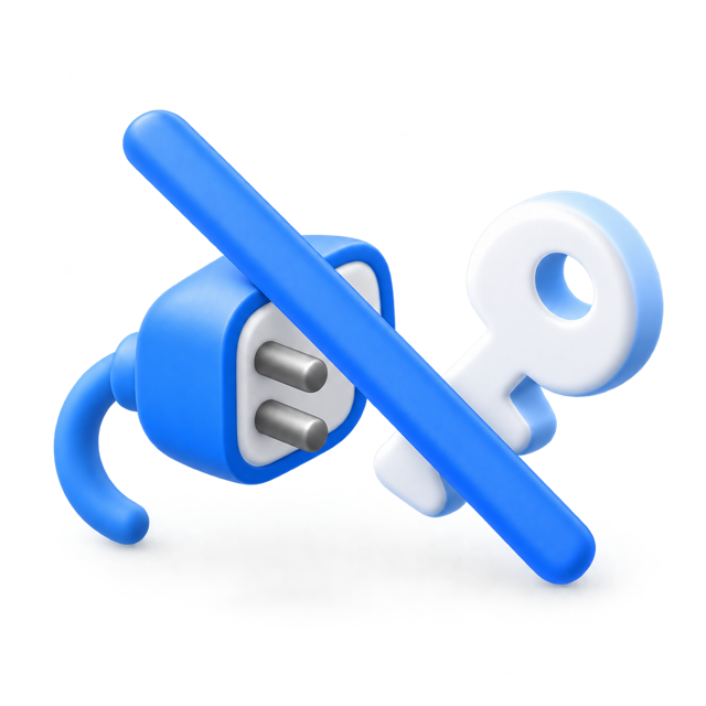 3D icon for needing no API key