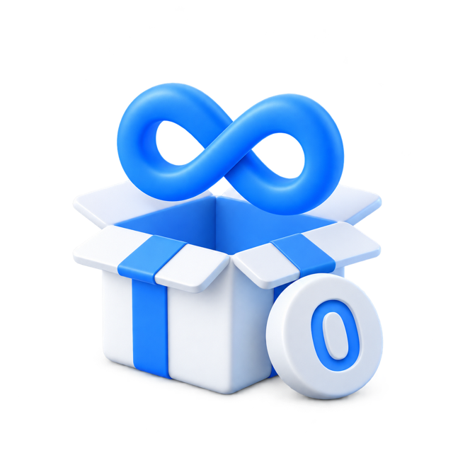 3D icon for being free forever